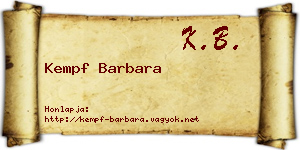Kempf Barbara névjegykártya