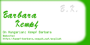 barbara kempf business card